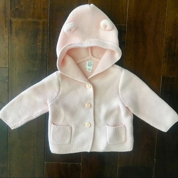 GAP Other - BABY GAP GIRLS PINK KNIT HOODIE SWEATER